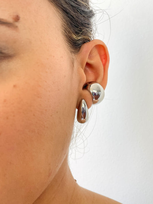 Aros Mini Gotita Dorado y Plateado